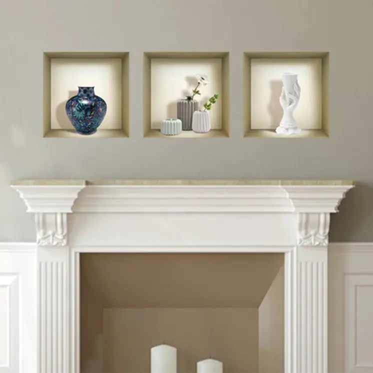 Set of Three Gio Faux Niche 3D Peel and Stick Wall Decals