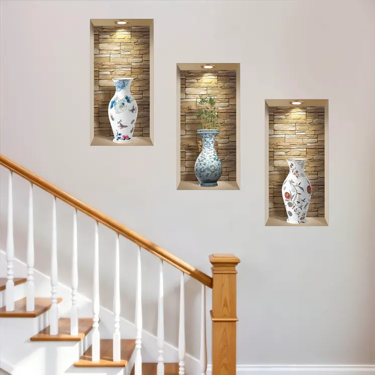 Set of Three Tia Faux Niche 3D Peel and Stick Wall Decals