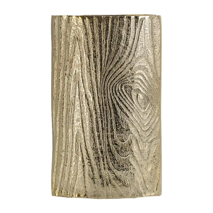 10" Gold Oval Aluminum Table Vase