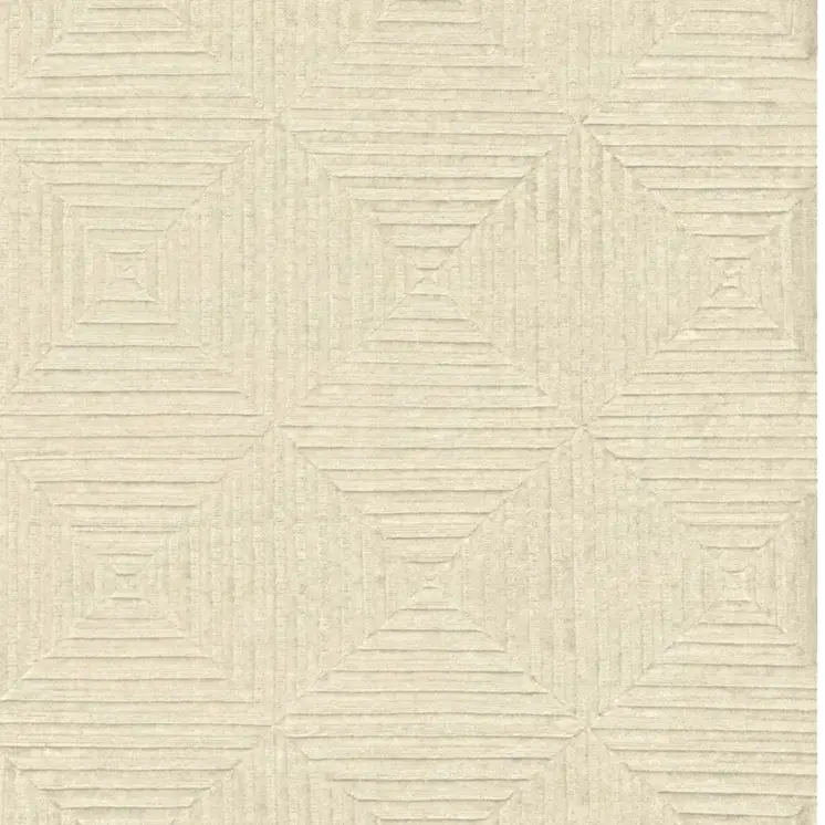 6' X 9' Ivory Wool Geometric Hand Knotted Area Rug