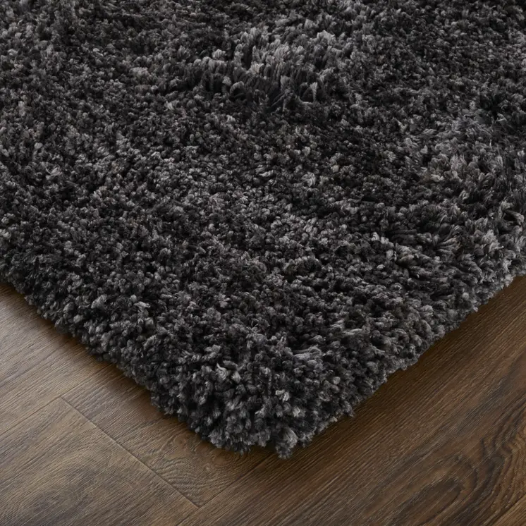 4' X 6' Black Shag Hand Tufted Area Rug