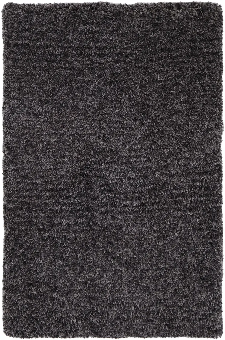 8' X 10' Black Shag Hand Tufted Area Rug