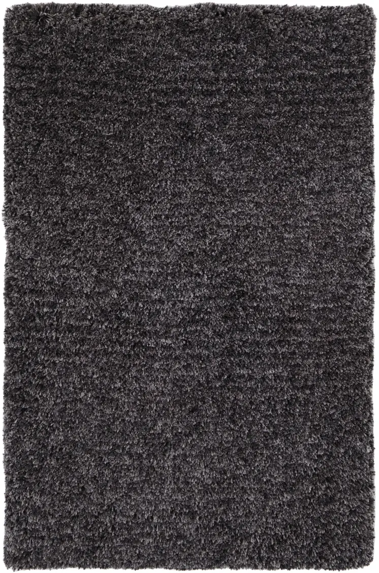 9' X 12' Black Shag Hand Tufted Area Rug