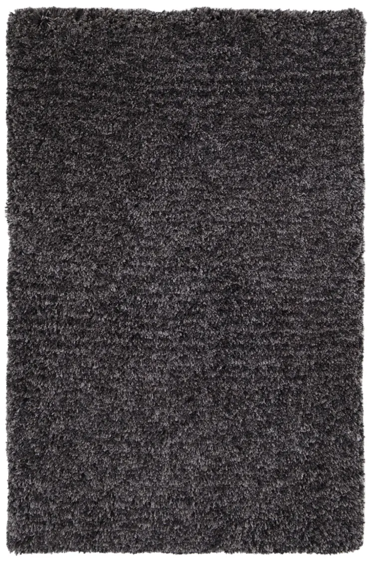 2' X 3' Black Shag Hand Tufted Area Rug