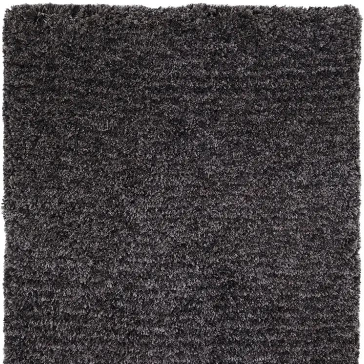 2' X 3' Black Shag Hand Tufted Area Rug