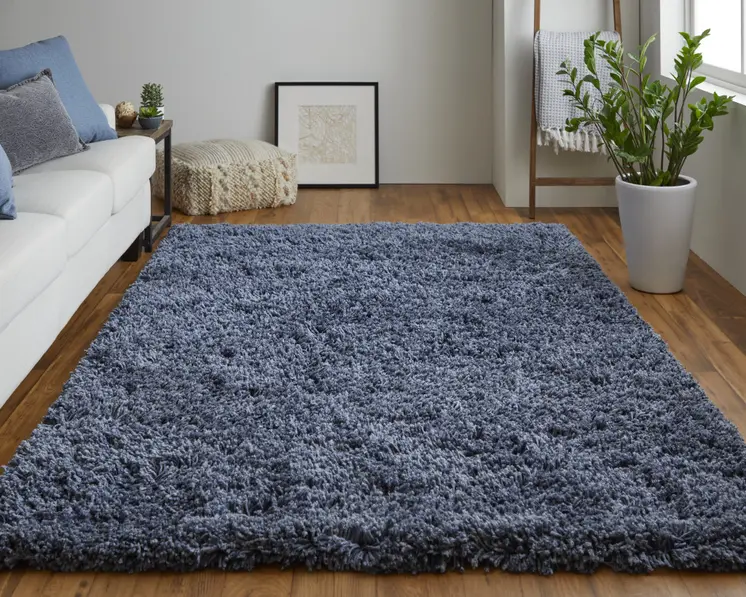 9' X 12' Gray Shag Hand Tufted Area Rug