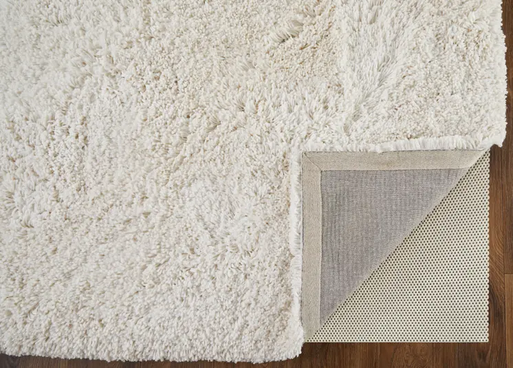 10' X 14' Ivory Shag Hand Tufted Area Rug
