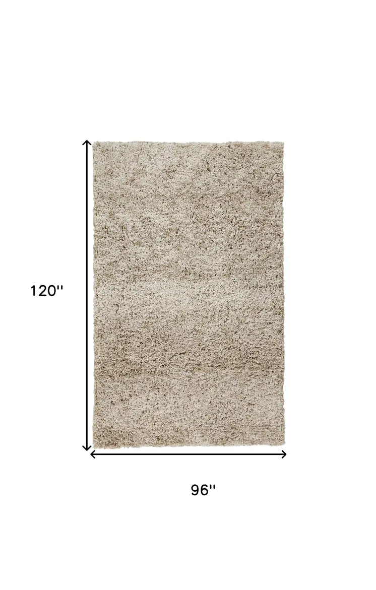 8' X 10' Gray Shag Hand Tufted Area Rug