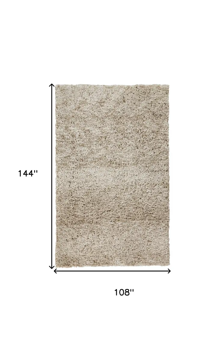 9' X 12' Gray Shag Hand Tufted Area Rug