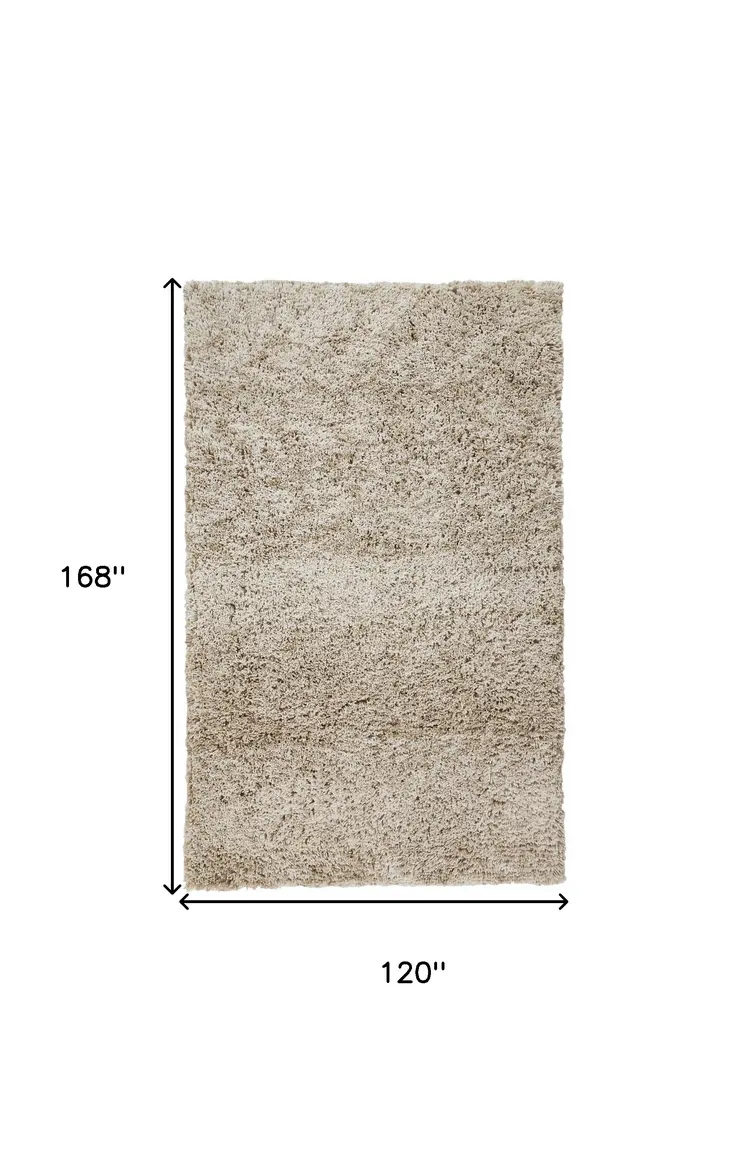 10' X 14' Gray Shag Hand Tufted Area Rug