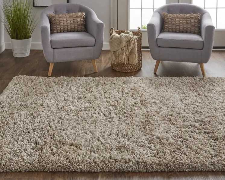 2' X 3' Gray Shag Hand Tufted Area Rug