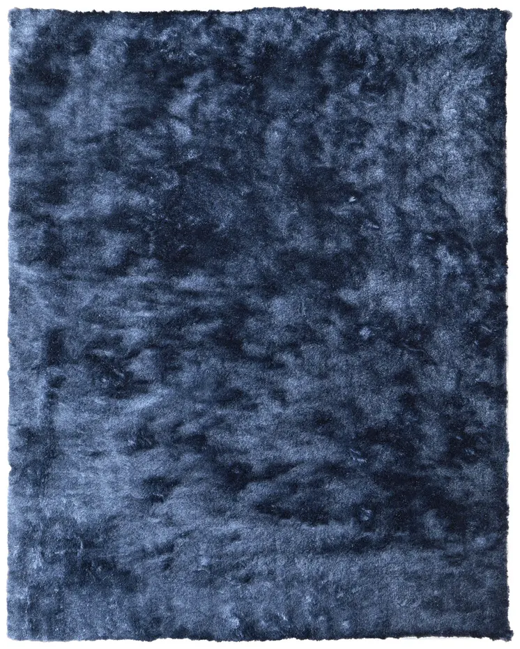 4' X 6' Blue Shag Hand Tufted Area Rug