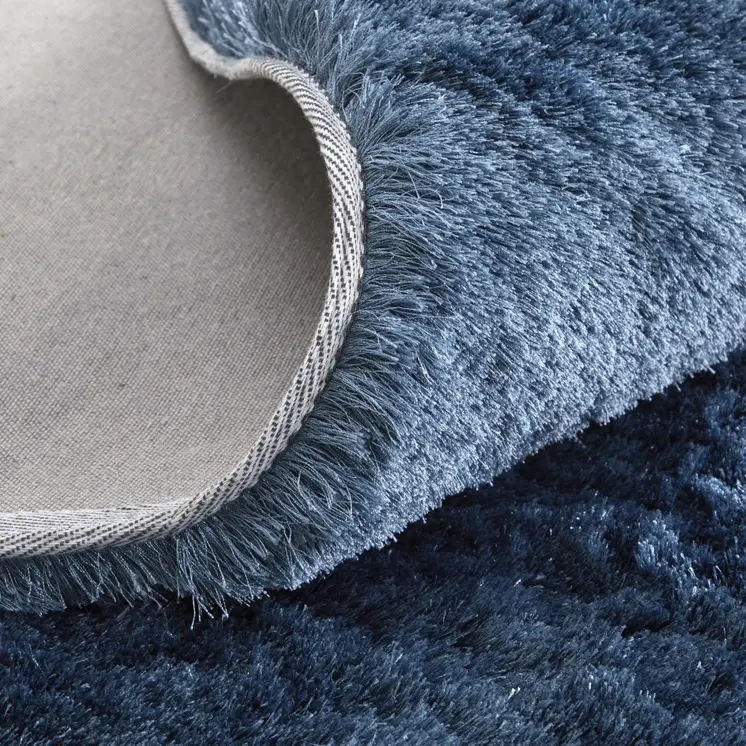 4' X 6' Blue Shag Hand Tufted Area Rug