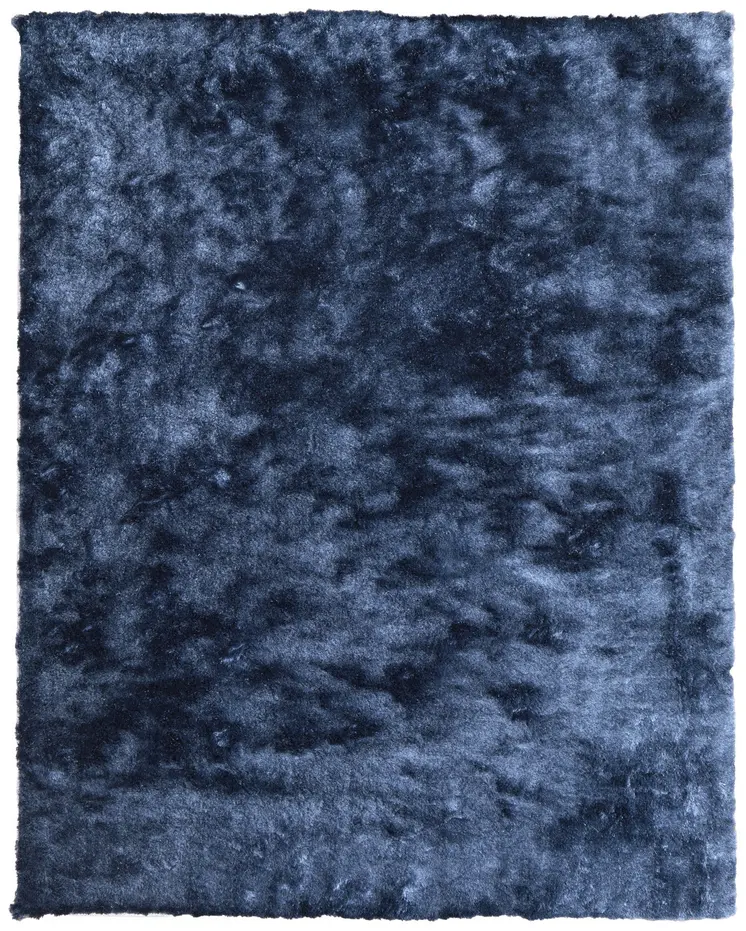 4' X 6' Blue Shag Hand Tufted Area Rug