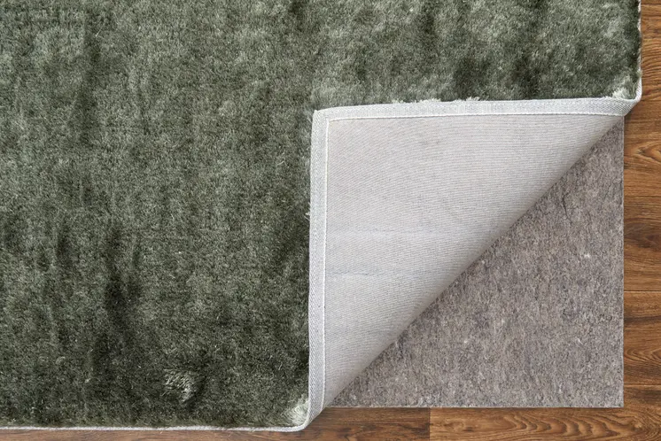 8' X 10' Green Shag Hand Tufted Area Rug