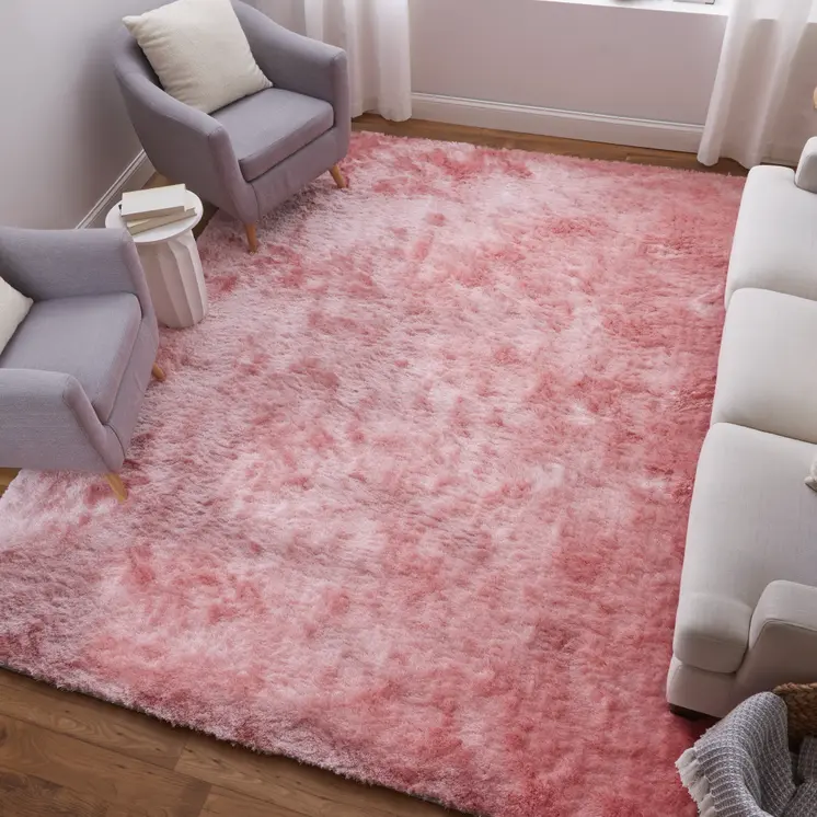 2' X 3' Pink Shag Hand Tufted Area Rug
