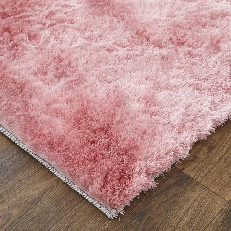5' X 8' Pink Shag Hand Tufted Area Rug