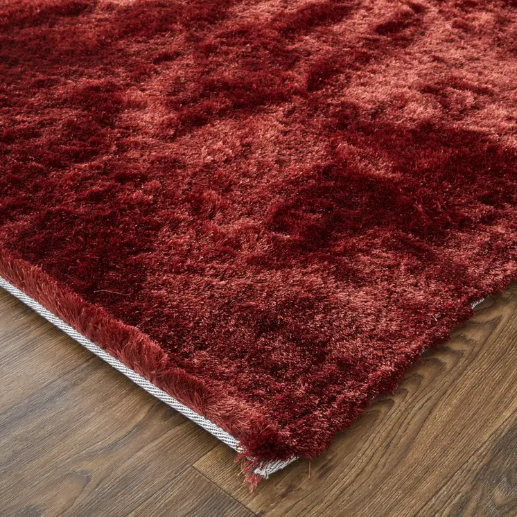 4' X 6' Red Shag Hand Tufted Area Rug