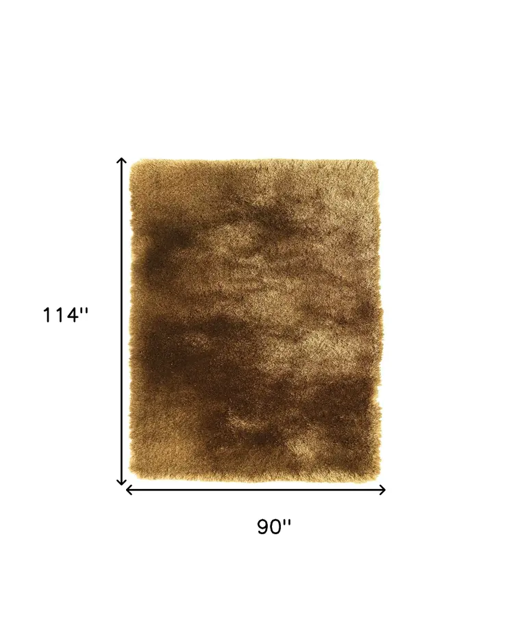 8' X 10' Brown Shag Hand Tufted Area Rug