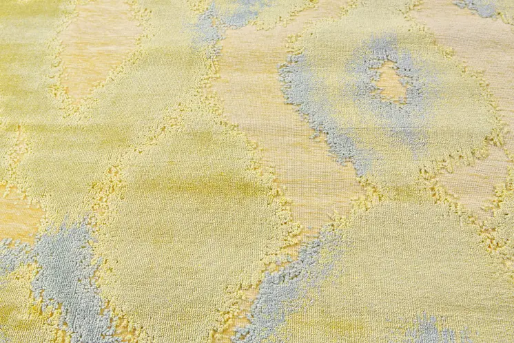 10' X 13' Gold Gray and Tan Abstract Power Loom Area Rug