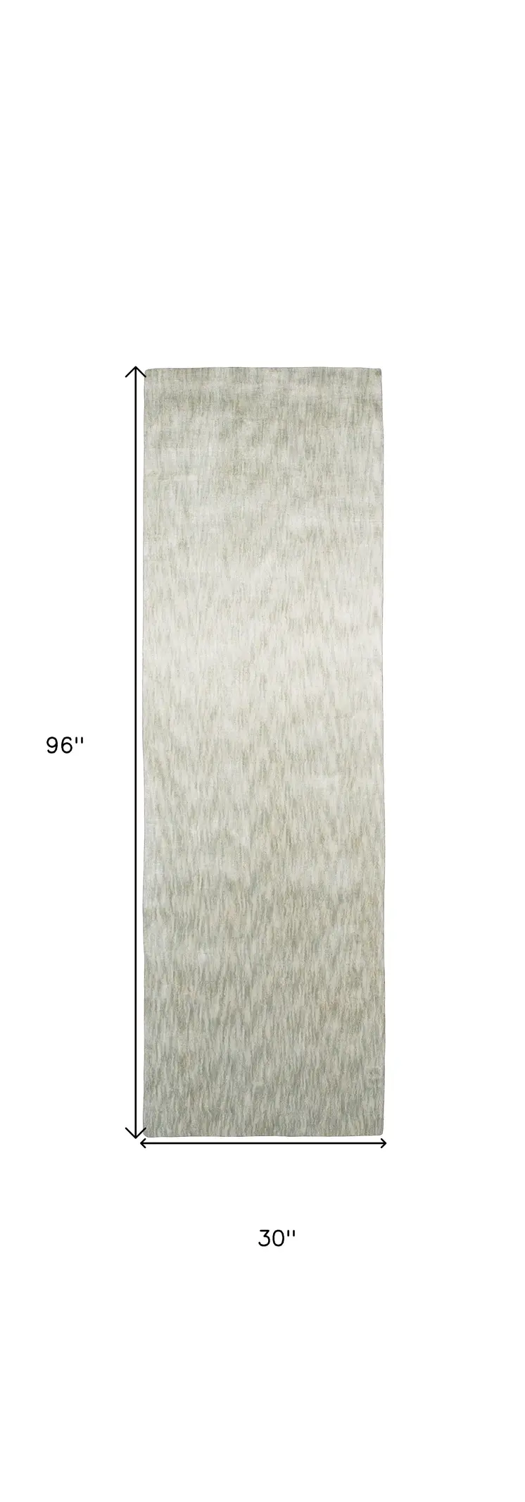 8' Ivory and Silver Chevron Hand Woven Runner Rug