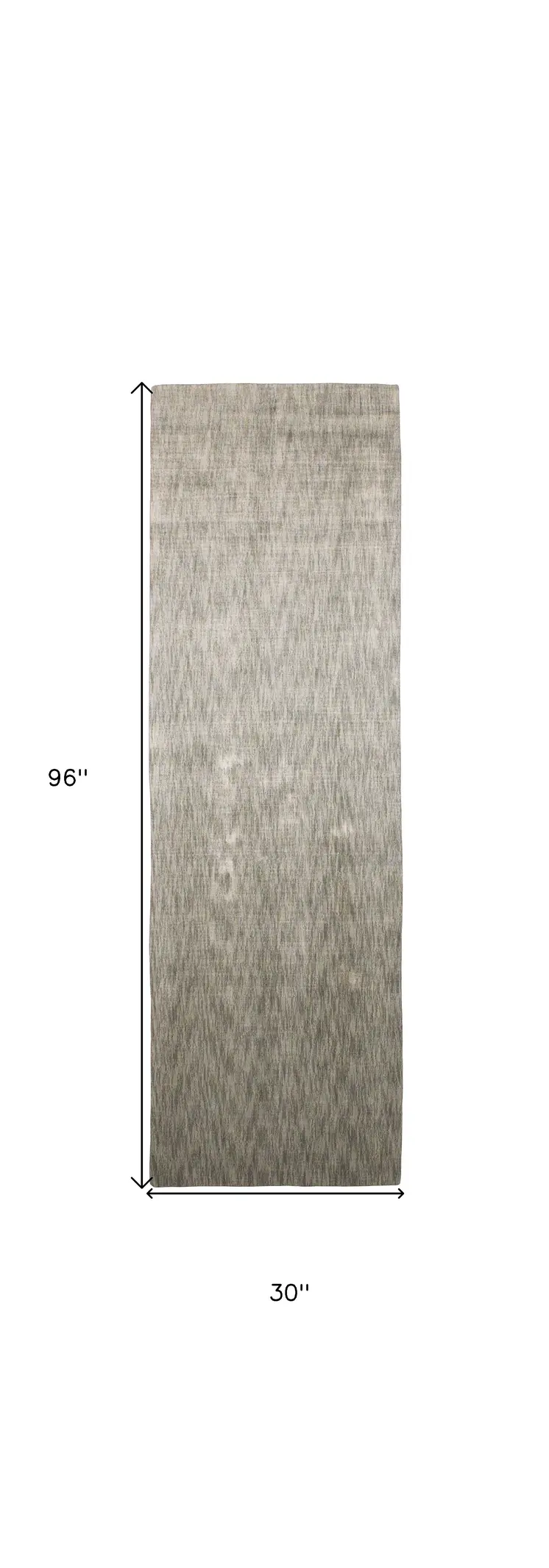 8' Taupe and Gray Chevron Hand Woven Runner Rug