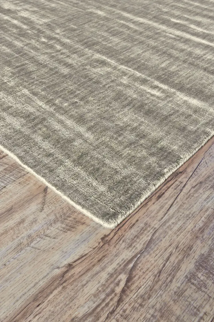 8' Taupe and Gray Chevron Hand Woven Runner Rug