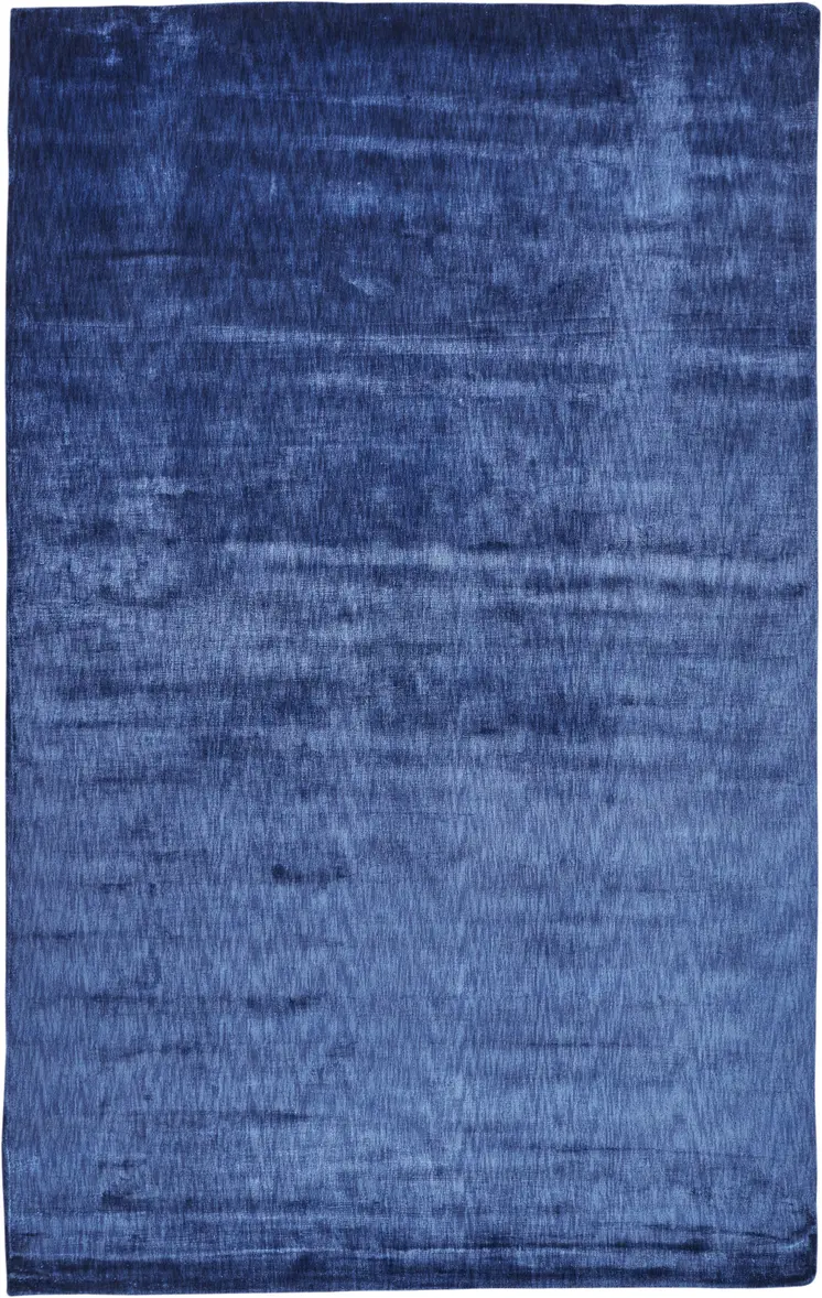 6' X 9' Blue Chevron Hand Woven Area Rug
