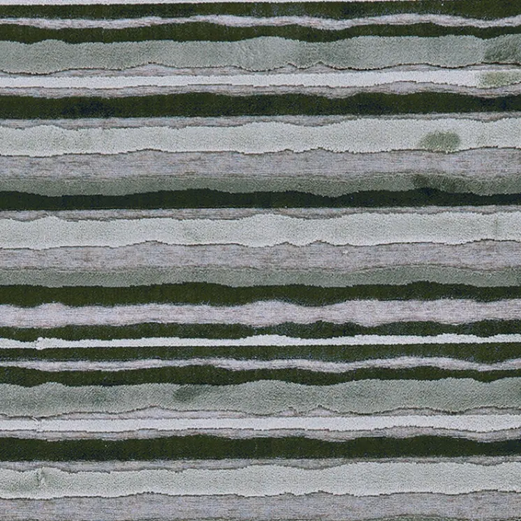 8' Taupe and Gray Striped Power Loom Runner Rug