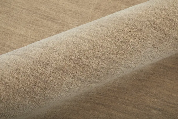 8' Tan Wool Hand Woven Runner Rug