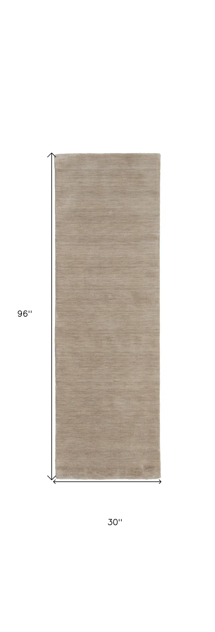 8' Tan Wool Hand Woven Runner Rug