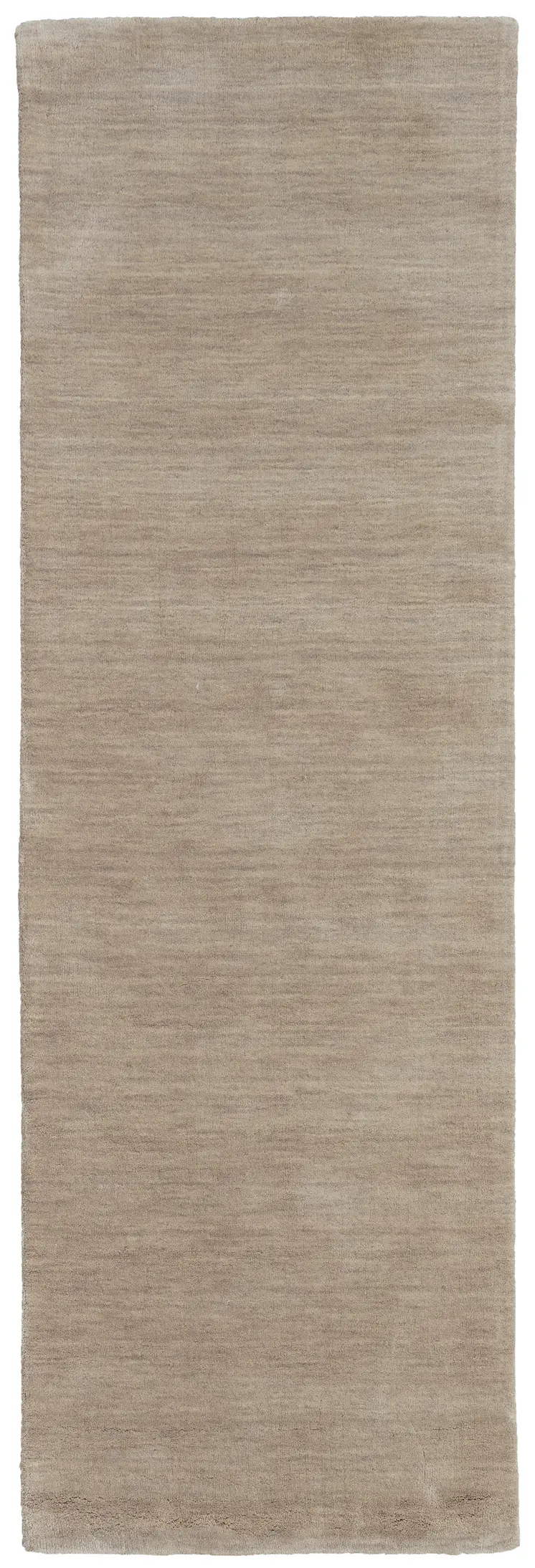 8' Tan Wool Hand Woven Runner Rug