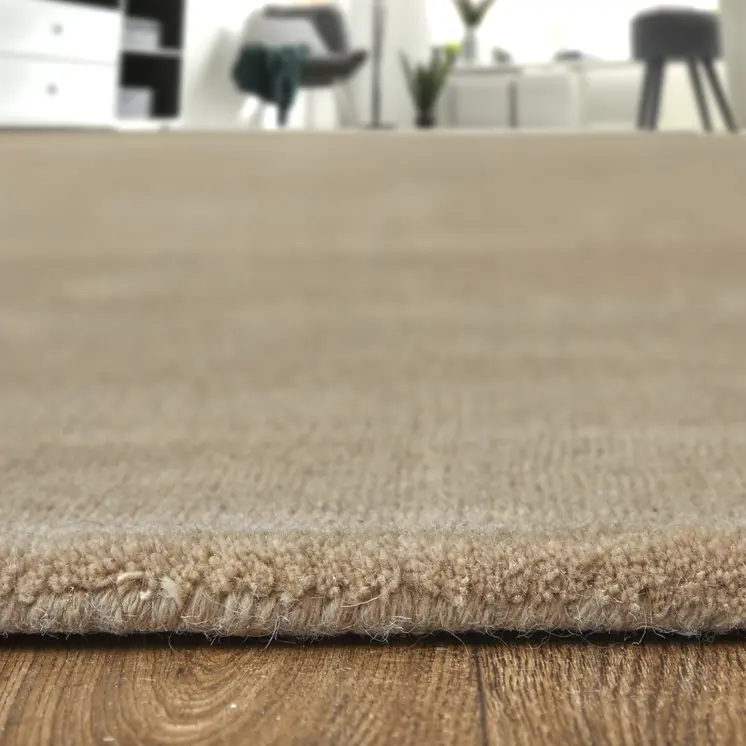 2' X 3' Tan Wool Hand Woven Area Rug