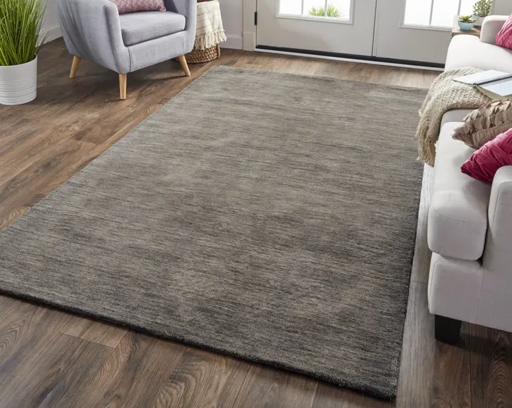 4' X 6' Brown Wool Hand Woven Area Rug