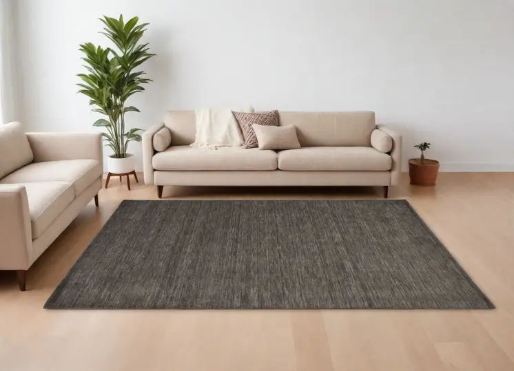 8' X 11' Brown Wool Hand Woven Area Rug