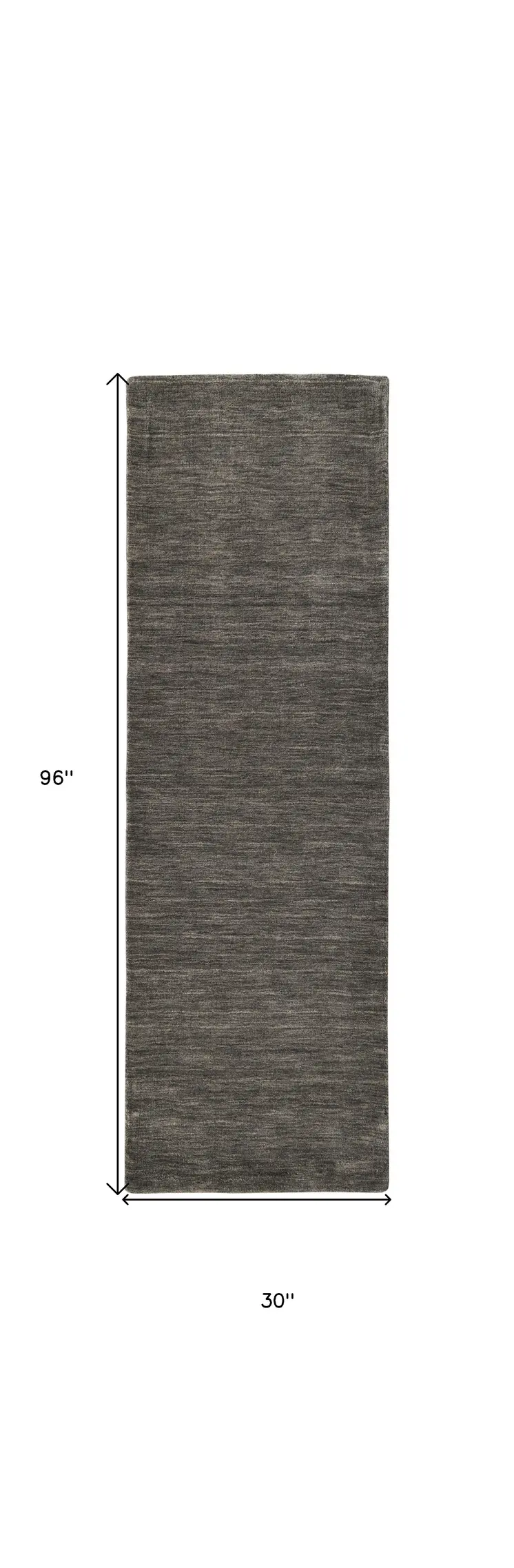 8' Brown Wool Hand Woven Runner Rug