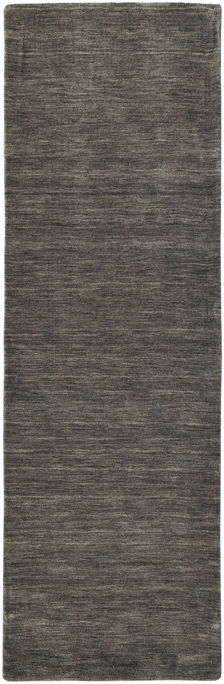 8' Brown Wool Hand Woven Runner Rug