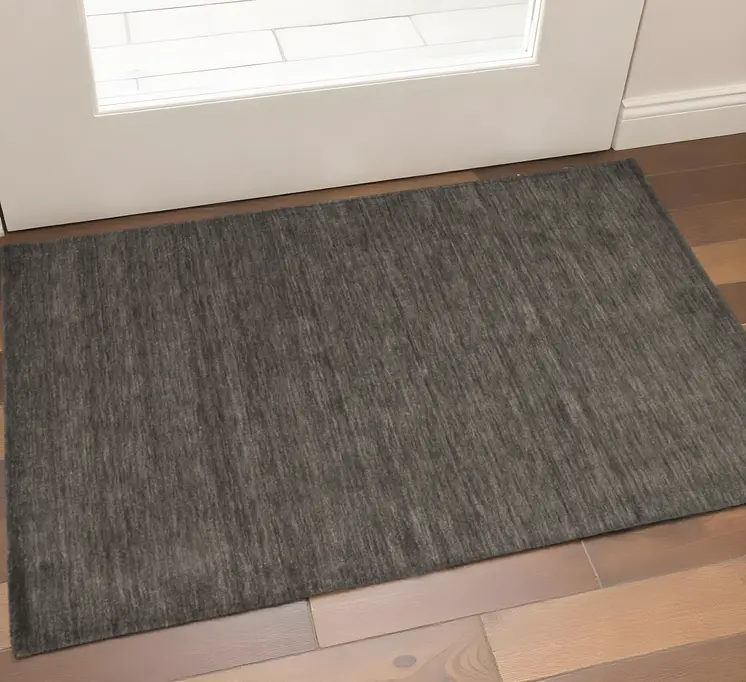 2' X 3' Brown Wool Hand Woven Area Rug