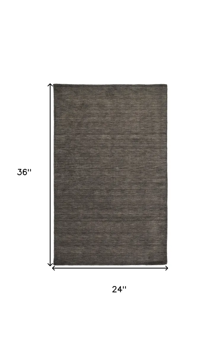 2' X 3' Brown Wool Hand Woven Area Rug