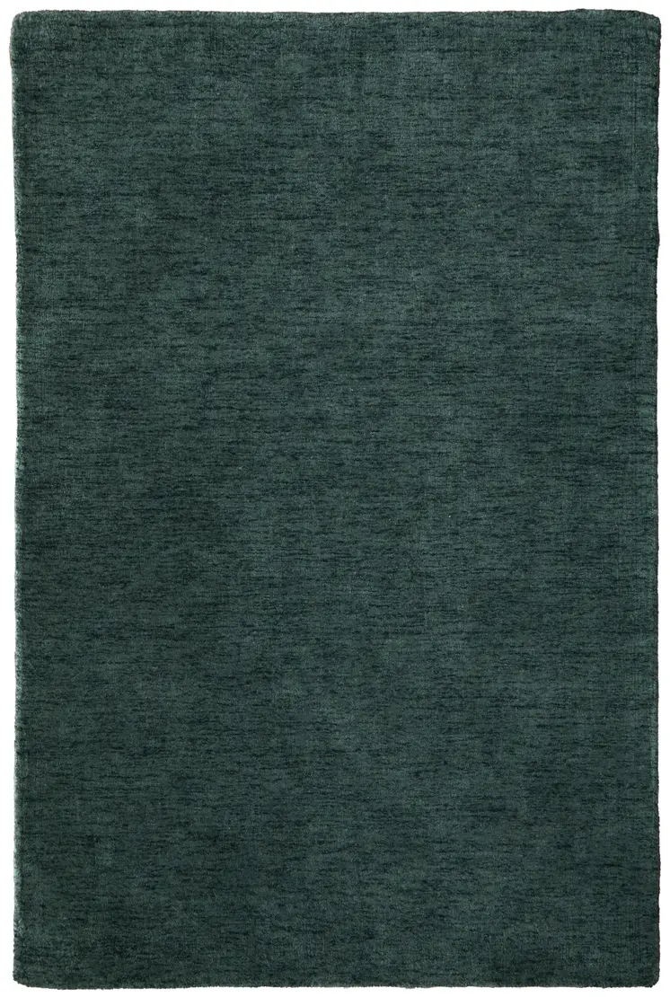 5' X 8' Green Wool Hand Woven Area Rug