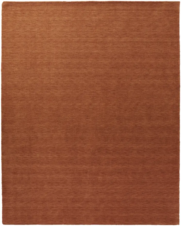 9' X 13' Orange Wool Hand Woven Area Rug