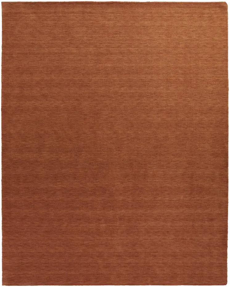 9' X 13' Orange Wool Hand Woven Area Rug
