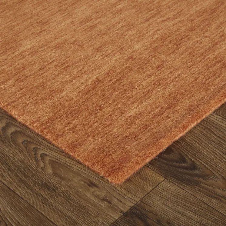 2' X 3' Orange Wool Hand Woven Area Rug