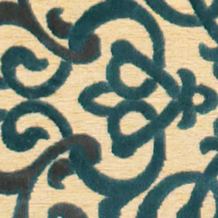 8' X 11' Tan Blue and Taupe Floral Power Loom Area Rug