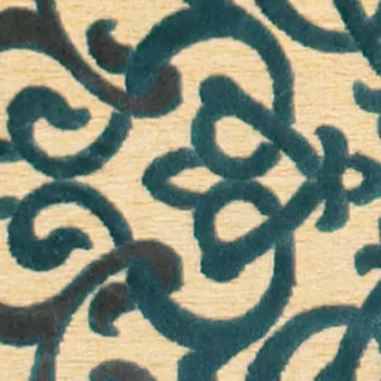 8' X 11' Tan Blue and Taupe Floral Power Loom Area Rug
