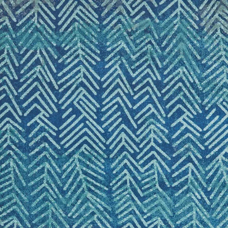8' X 11' Blue Geometric Power Loom Area Rug