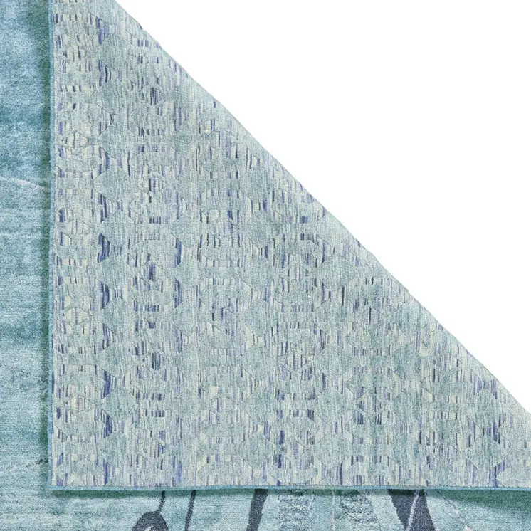 8' X 11' Blue and Gray Abstract Hand Tufted Area Rug