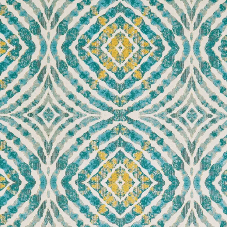 10' X 14' Blue Ivory and Yellow Abstract Power Loom Area Rug