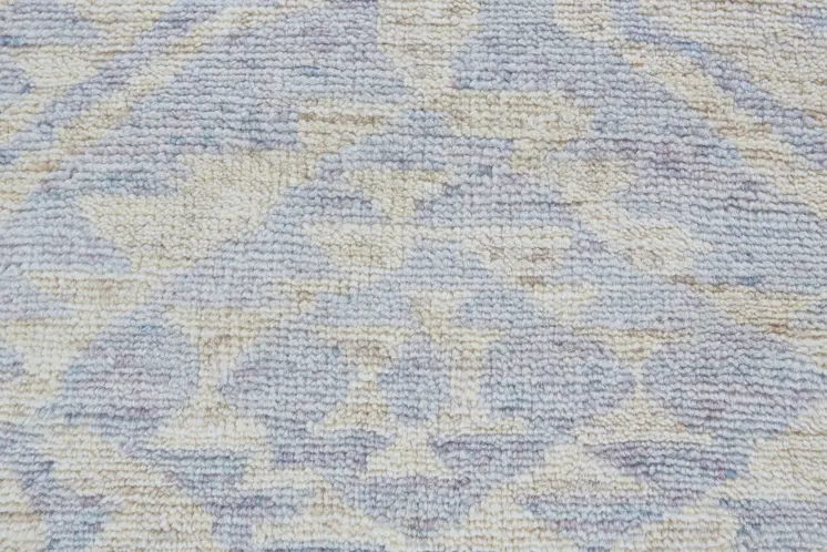 8' X 10' Gray and Ivory Wool Southwestern Hand Knotted Area Rug
