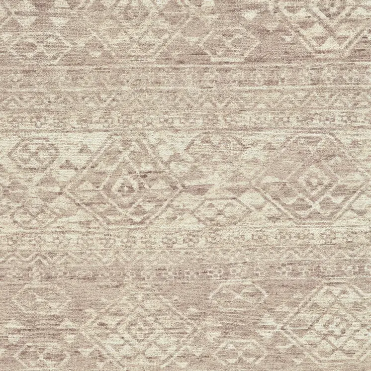 8' X 10' Brown and Tan Wool Southwestern Hand Knotted Area Rug